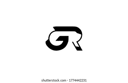 plantilla de marca de la letra del logotipo del monograma abstracto GR o G y R