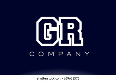 GR G R  alphabet letter combination logo creative company vector icon design template