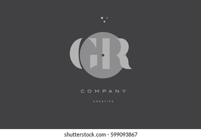 gr g r  grey modern stylish alphabet dot dots eps company letter logo design vector icon template 