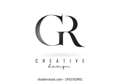 GR g r letter design logo logotype concept with serif font and elegant style. Vector illustration icon with letters G and R.