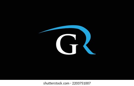  GR g o diseño de letra concepto de logotipo de logotipo con fuente serif e elegante ilustración vectorial de estilo. 