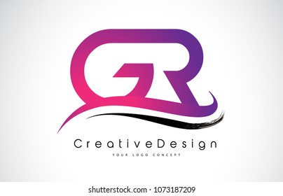 GR G R Letter Logo Design in Black Colors. Creative Modern Letters Vector Icon Logo Illustration.