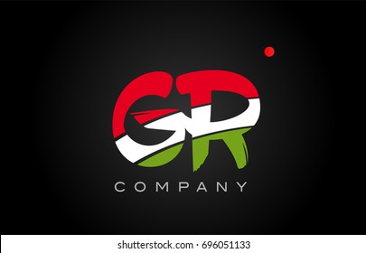 GR G R letter logo combination alphabet vector creative company icon design template modern