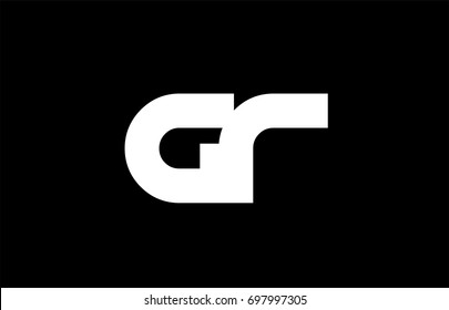 GR G R letter logo combination alphabet vector creative company icon design template modern  black white bold