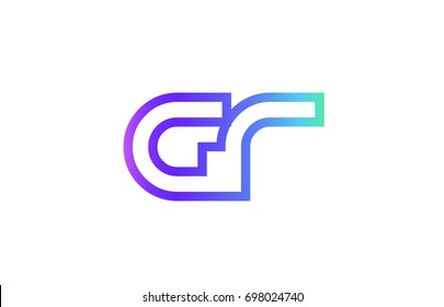 GR G R letter logo combination alphabet vector, creative company icon design template, modern  pink blue contour line art