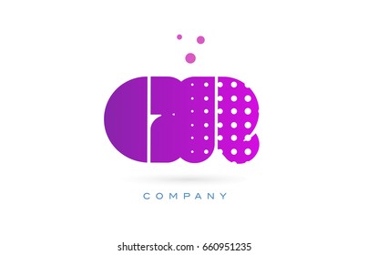 gr g r pink dots dotted letter logo alphabet creative company vector icon design template