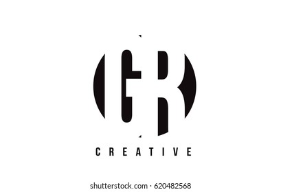 GR G R White Letter Logo Design with Circle Background Vector Illustration Template.