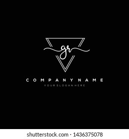 GR handwriting initial logo template vector.