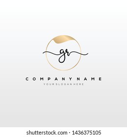 GR handwriting initial logo template vector.