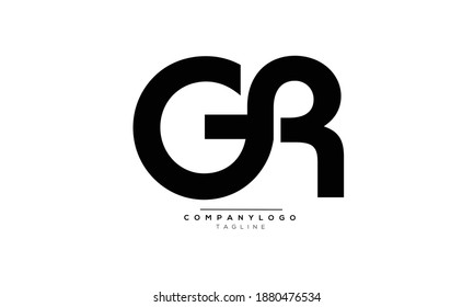 GR icon monogram letter text alphabet logo design
