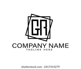 GR initial based Alphabet icon logo. Initial letter GR logo template. Luxury GR logo template. and creative and simple black, white color logo design