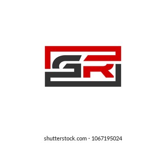 GR initial box letter logo template vector