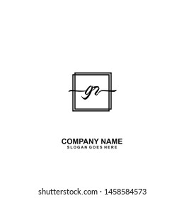 GR Initial handwriting logo template vector