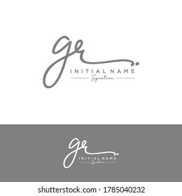 GR Initial letter handwriting and signature logo.