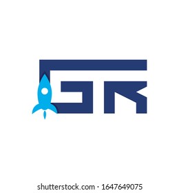 GR initial letter with rocket design logo, elements, icons, symbols, abstract, shapes. Creative inspiration idea with flat style for business company, template collection, marketing promotions.