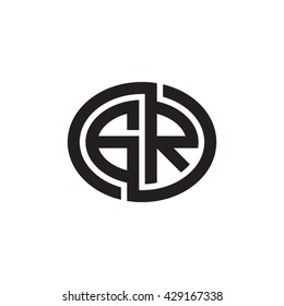 GR initial letters looping linked ellipse monogram logo