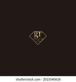 GR Logo inicial diamante de lujo ilustración de boda