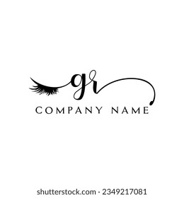 GR initial Logo lash logo eyelash vector modern