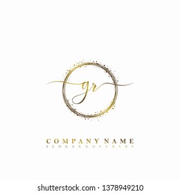 GR Initial luxury handwriting logo vector