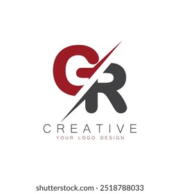 GR initial monogram with letter creative logo