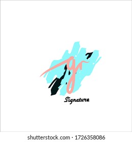Nombre Inicial De Gr. vector de plantilla de logotipo de escritura a mano