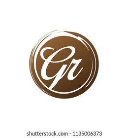 GR initial splash logo template vector