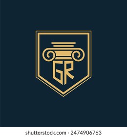 GR Initials Law Firm Logo Lawyer logo with creative law element