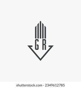 GR initials Real Estate Logo stock illustration. Logo vector