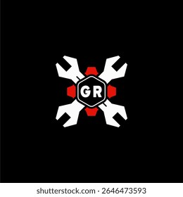 GR Initials Vektor Stok Otomotif Logo Design