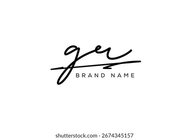 GR letter elegant cursive beauty handwriting logo.