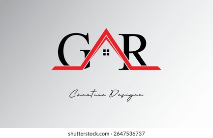 GR Letter House Logo – Creative Real Estate Monogram with Roof Icon and Home Shape for Property, Architecture and Modern Branding
