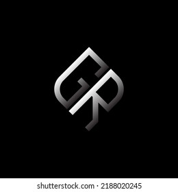 Diseño creativo del logotipo de la letra GR con gráfico vectorial