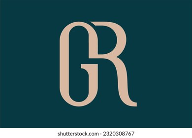 GR letter logo design, initial, monogram, icon, symbol. Simple, beauty and classy looks. Very match for high end luxury brand such a expensive handbags, beauty consultant, nail studio etc.