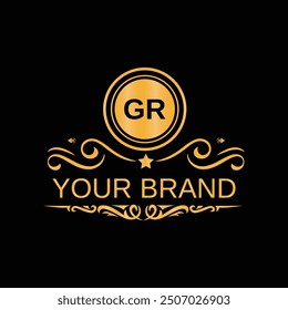 GR Letter Logo Design with Square shape design