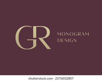 GR letter logo icon design. Classic style luxury initials monogram.