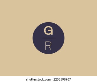 GR letter modern elegant logo design vector images