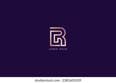 gr letter modern style design creative golden wordmark design typography illustration, gr wordmark, rg logo