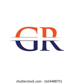 GR letter Type Logo Design vector Template. Abstract Letter GR logo Design