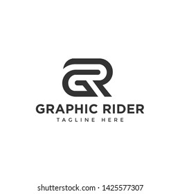 GR letters initial logo design vector