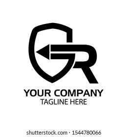 GR letters initial logo, flat design. Vector Illustration on white background