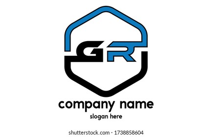 GR Buchstaben Logo Design.GR Letter Logo Concept Illustration.