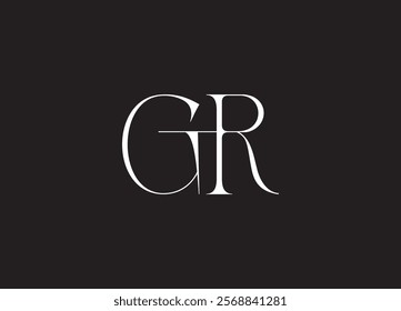 GR Logo Design Template Vector Graphic Branding Element.
