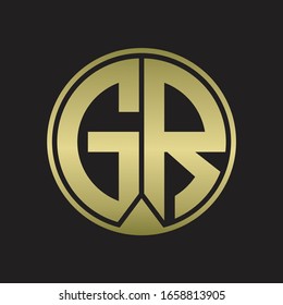 Gr Logo Monogram Circle Piece Ribbon Stock Vector (Royalty Free