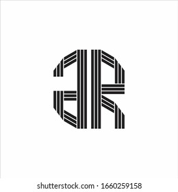 GR Logo monogram outline style linked isolated on white background