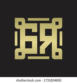 GR Logo-Monogramm mit Design-Vorlage für die Linie