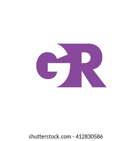 GR Logo. Vector Graphic Branding Letter Element. White Background