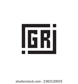 GR minimalist geometric symbol logo in high quality professional design that will print well across any print media