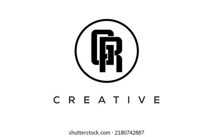 GR monogram. initial letters GR eye-catching Typographic logo design with circle, very creative stylish lettering logo icon for your business and company