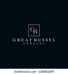 GR monogram initial logo design