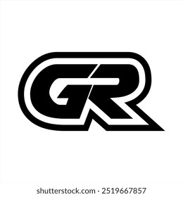 Logotipo del monograma de GR, usted puede utilizar este logotipo para cualquier cosa que usted quiera, como un logotipo de su marca o el logotipo de su equipo y cualquier cosa que usted quiera